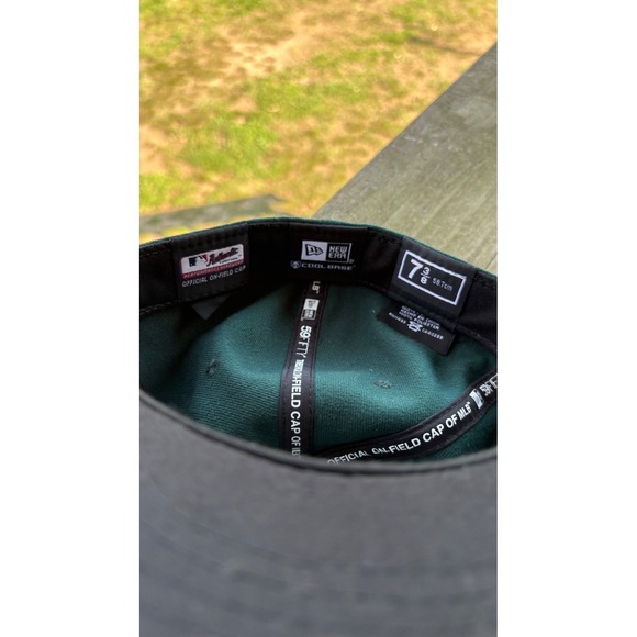 New Era 59FIFTY Oakland Athletics Fitted Hat Green Yellow MLB Cap 7 3/8 - Picture 6 of 7